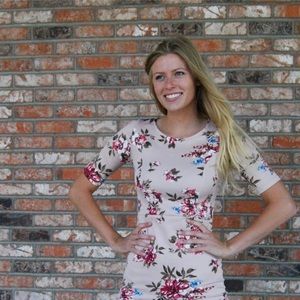 Women’s body con pink floral dress